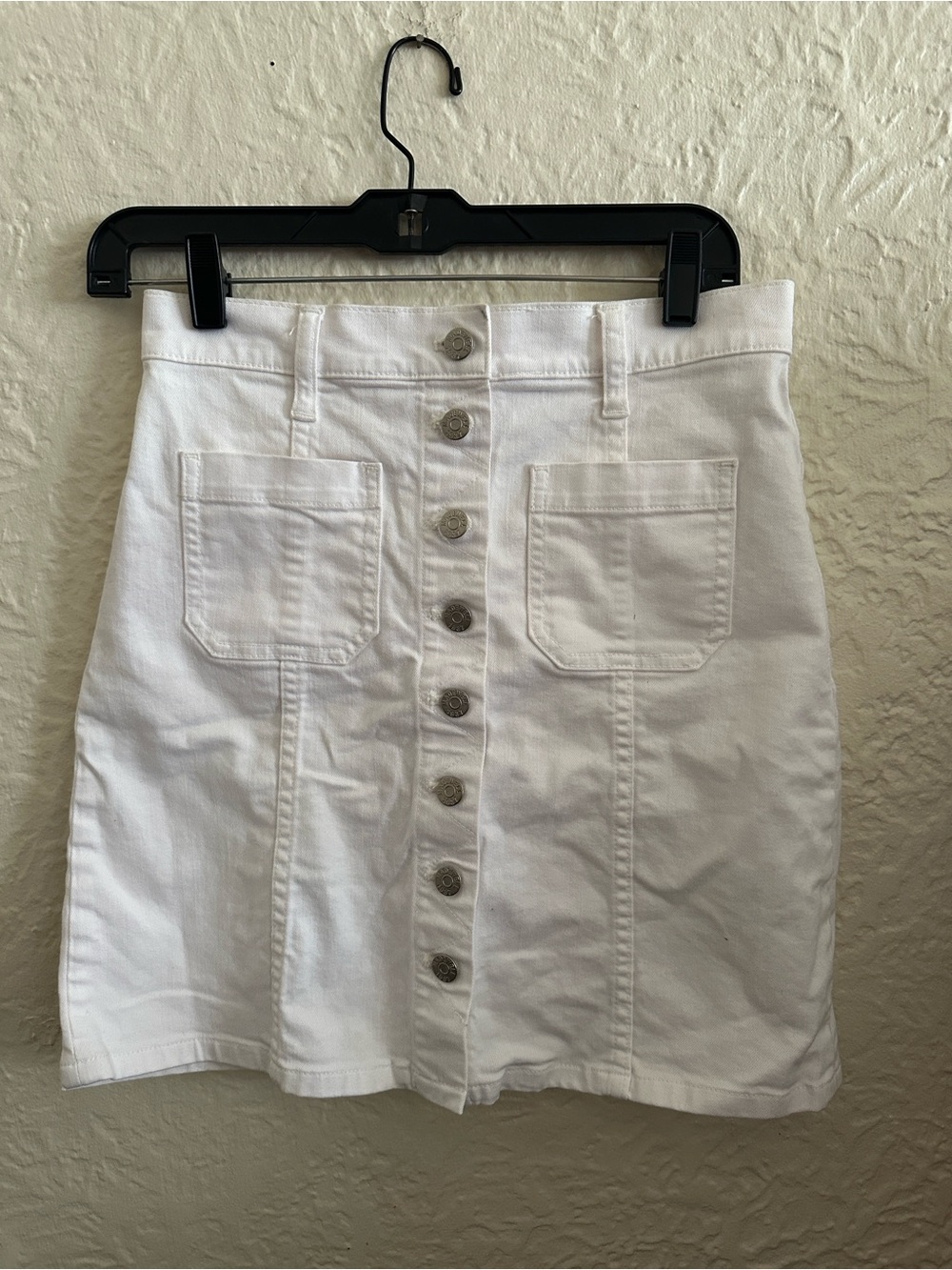 Madewell White Denim Button Front Mini Skirt 27